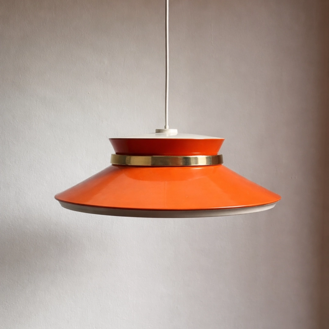 Vintage Orange Pendant Light by Carl Thore for Granhaga