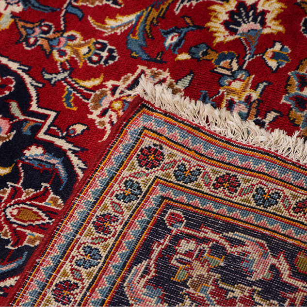 Hand-Knotted Persian Kashan Rug