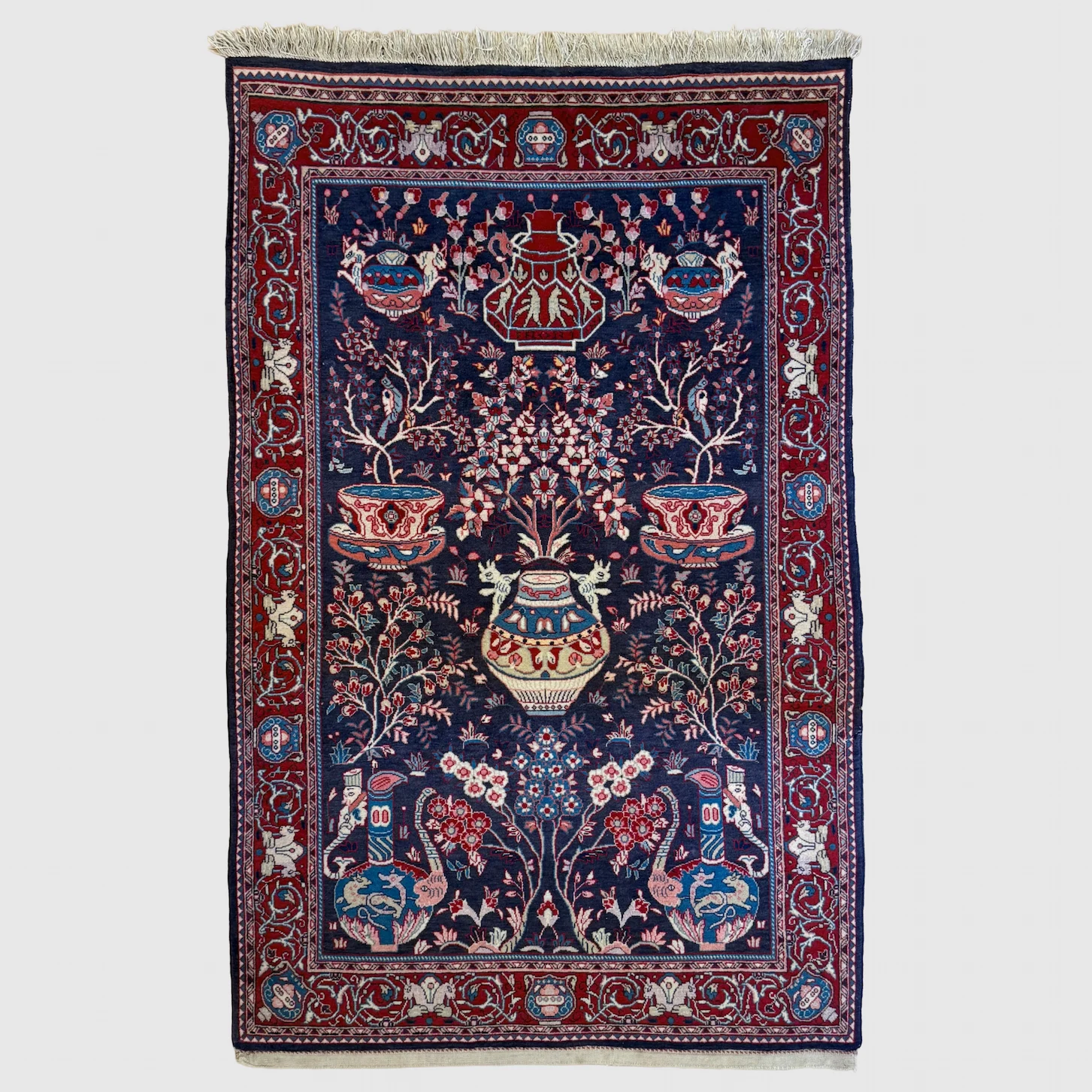 Hand-Knotted Persian Tabriz Rug
