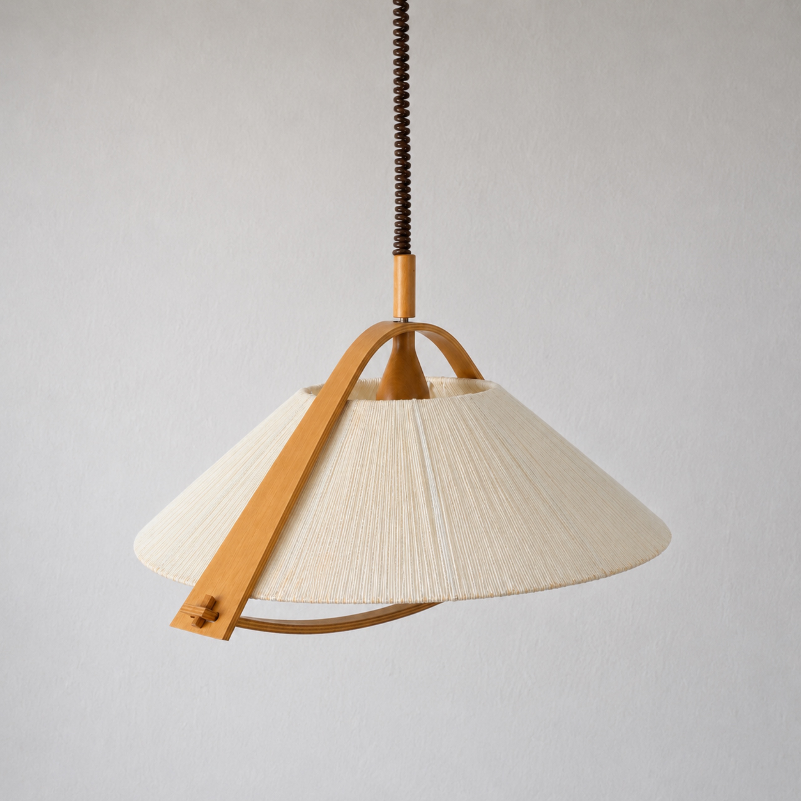 Teak & Sisal Pendant Lamp top view